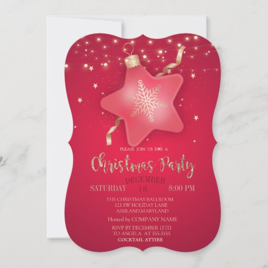 Uitnodiging voor kerstfeestelijke feestdagen Ster- (Voorkant)