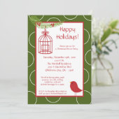 Uitnodiging voor kerstfeestelijke viering van Red (Staand voorkant)