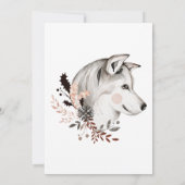 Uitnodiging voor kerstfeestelijke winterhusky (Achterkant)