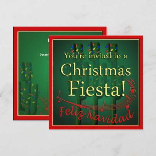 Uitnodiging voor kerstfeestfeest (Voorkant / Achterkant)