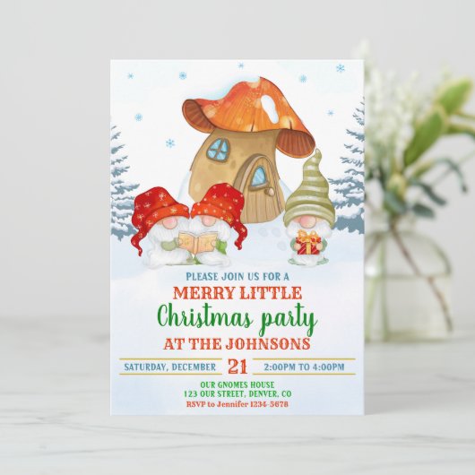 Uitnodiging voor kerstfeestfeest (Staand voorkant)