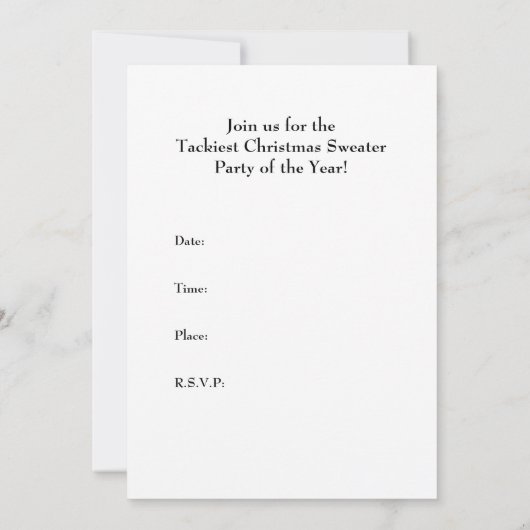 Uitnodiging voor kerstfeestfeest Funny Elf (Achterkant)