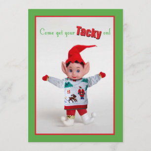 Uitnodiging voor kerstfeestfeest Funny Elf