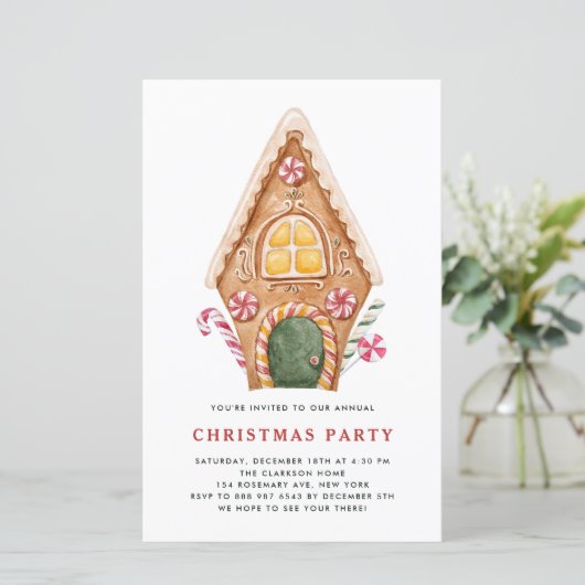 Uitnodiging voor kerstfeestfeest in het talenhuis (Staand voorkant)