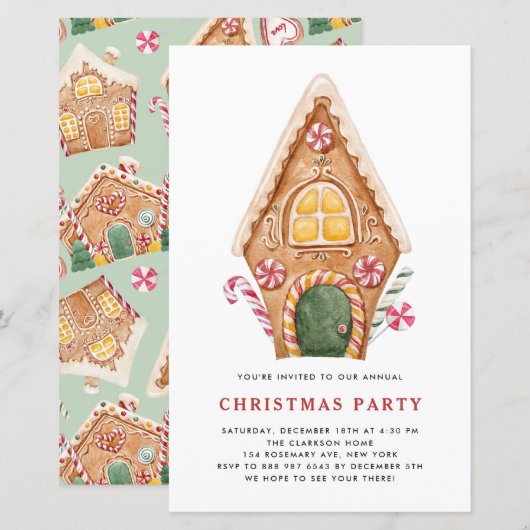 Uitnodiging voor kerstfeestfeest in het talenhuis (Voorkant / Achterkant)