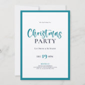 Uitnodiging voor kerstfeestfeest met Turquoise ker (Voorkant)