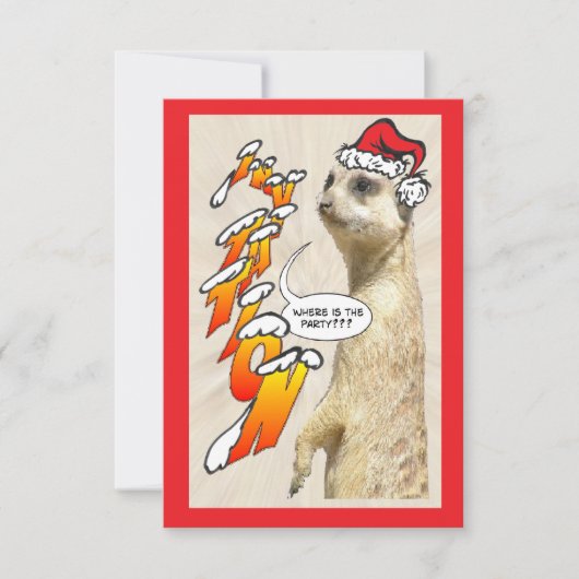 Uitnodiging voor kerstfeestfeest van Meerkat (Voorkant)