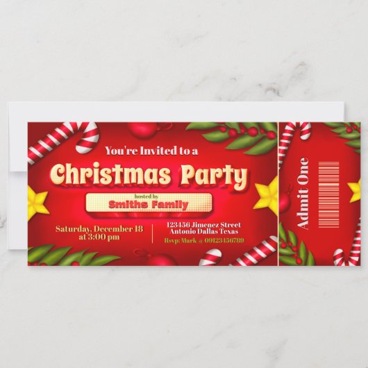 Uitnodiging voor kerstfeestkaartjes (Voorkant)