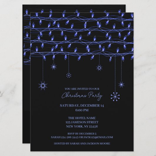 Uitnodiging voor kerstfeestverlichting (Voorkant / Achterkant)