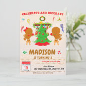 Uitnodiging voor kerstfeestvieren en decoreren (Staand voorkant)