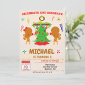 Uitnodiging voor kerstfeestvieren en decoreren (Staand voorkant)