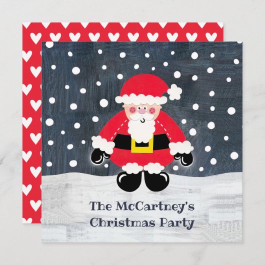 Uitnodiging voor kerstfeestvieren met een persoonl (Voorkant / Achterkant)