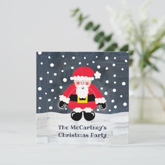 Uitnodiging voor kerstfeestvieren met een persoonl (Staand voorkant)