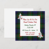 Uitnodiging voor kerstfeestvieren met Tartan Pset (Voorkant / Achterkant)