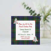 Uitnodiging voor kerstfeestvieren met Tartan Pset (Staand voorkant)