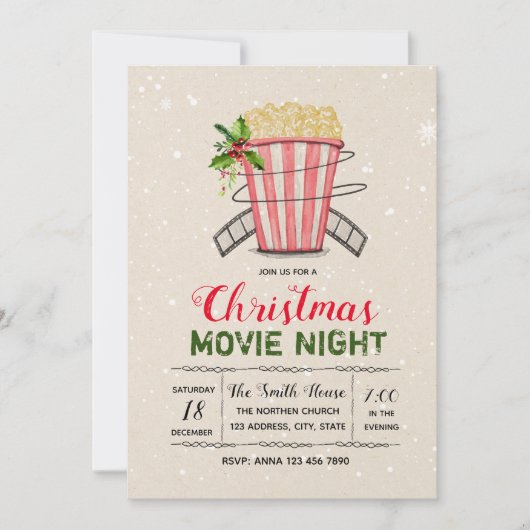 Uitnodiging voor kerstfilm (Voorkant)