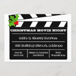 Uitnodiging voor kerstfilm Night Holly Clapboard