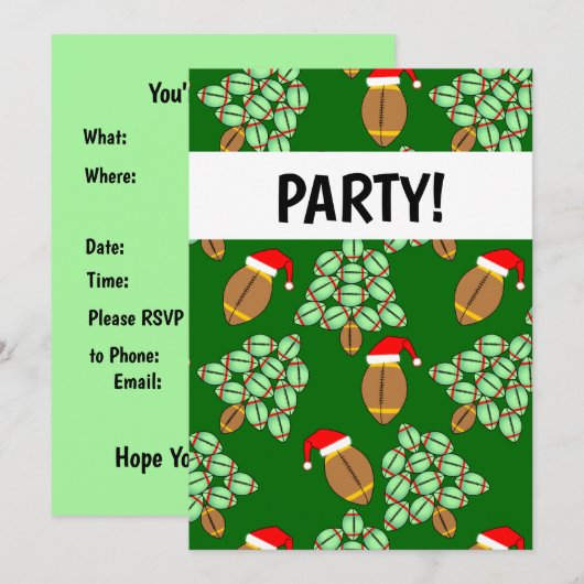 Uitnodiging voor kerstFootball (Voorkant / Achterkant)