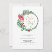 Uitnodiging voor kerstfunctie, asymmetrische krans (Voorkant)