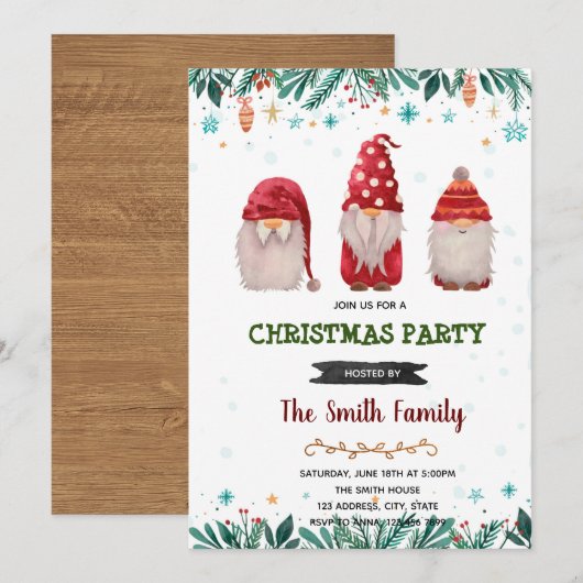 Uitnodiging voor kerstgenote (Voorkant / Achterkant)