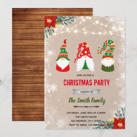 Uitnodiging voor kerstgenote (Voorkant / Achterkant)