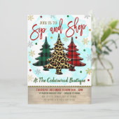 Uitnodiging voor kerstinkopen (Staand voorkant)