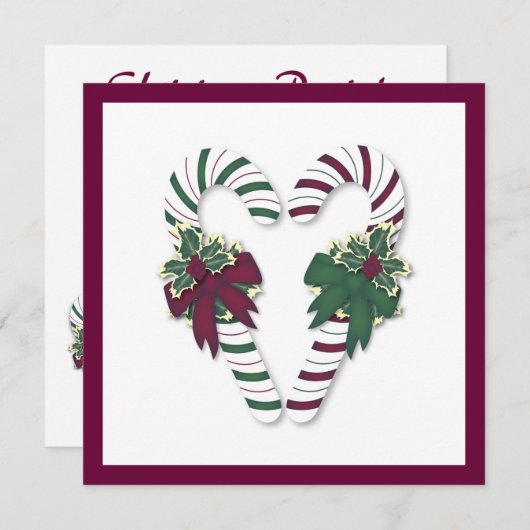 Uitnodiging voor kerstkandriet (Voorkant / Achterkant)