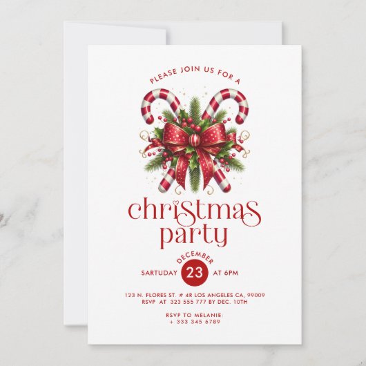 Uitnodiging voor kerstkandriet (Voorkant)