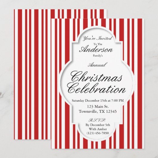 Uitnodiging voor kerstkandriet (Voorkant / Achterkant)