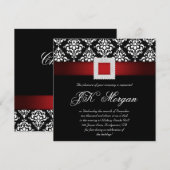 Uitnodiging voor Kerstkantoorfeest met juwelen Roo (Voorkant / Achterkant)