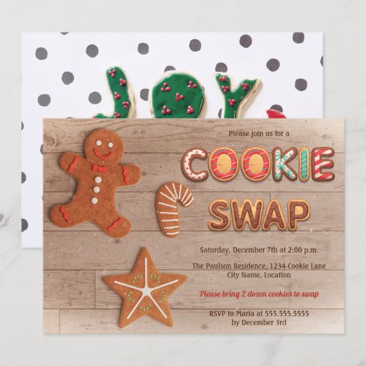 Uitnodiging voor Kerstkoek Uitwisseling (Voorkant / Achterkant)