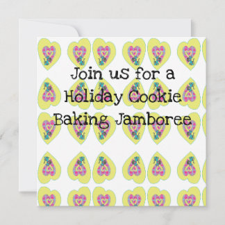 Uitnodiging voor kerstkoekjes bakfeest.