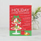 Uitnodiging voor kerstkoekjes Exchange Dinner Part (Staand voorkant)