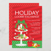 Uitnodiging voor kerstkoekjes Exchange Dinner Part (Voorkant / Achterkant)