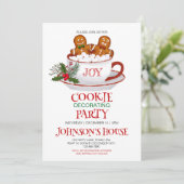 Uitnodiging voor kerstkoekjesDecoratieve Partij (Staand voorkant)