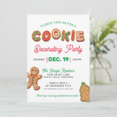 Uitnodiging voor kerstkoekjesDecoratieve Partij (Staand voorkant)