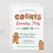 Uitnodiging voor kerstkoekjesDecoratieve Partij (Voorkant / Achterkant)