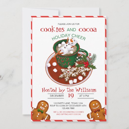 Uitnodiging voor kerstkoekjesDecoratieve Partij (Voorkant)