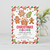 Uitnodiging voor kerstkoekjesDecoratieve Partij (Staand voorkant)