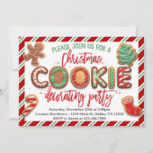 Uitnodiging voor kerstkoekjesDecoratieve Partij (Voorkant)
