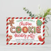 Uitnodiging voor kerstkoekjesDecoratieve Partij (Staand voorkant)