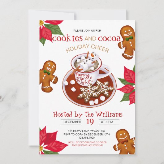 Uitnodiging voor kerstkoekjesDecoratieve Partij (Voorkant)