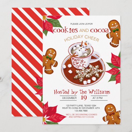 Uitnodiging voor kerstkoekjesDecoratieve Partij (Voorkant / Achterkant)