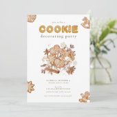 Uitnodiging voor kerstkoekjesDecoratieve Partij (Staand voorkant)