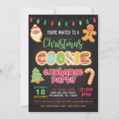 Uitnodiging voor kerstkoekjesKoekjes - zwart (Voorkant)
