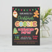 Uitnodiging voor kerstkoekjesKoekjes - zwart (Staand voorkant)