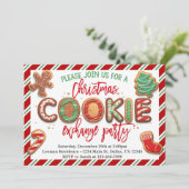 Uitnodiging voor kerstkoekjesuitwisseling (Staand voorkant)