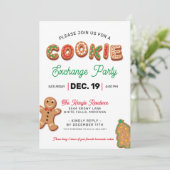 Uitnodiging voor kerstkoekjesuitwisseling (Staand voorkant)