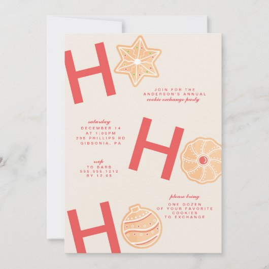 Uitnodiging voor kerstkoekjesuitwisseling (Voorkant)