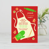 Uitnodiging voor kerstkoekjesuitwisseling (Staand voorkant)